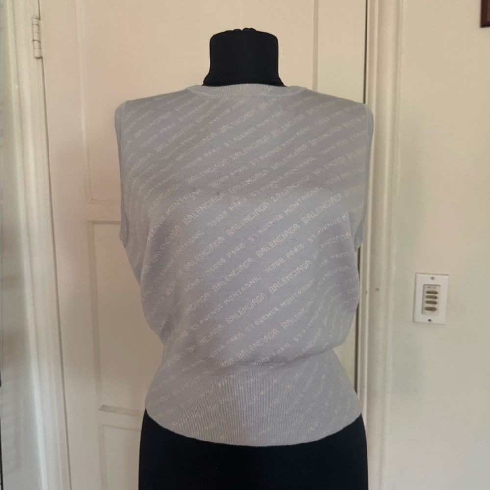 Balenciaga Light Blue Knit Top